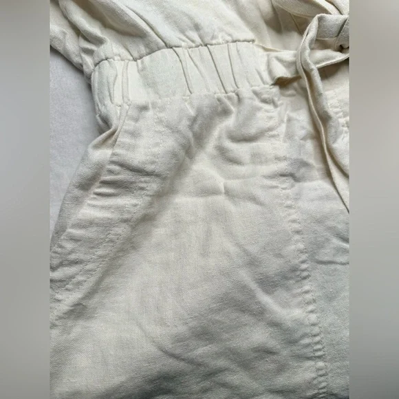 Universal Thread Women's Short Sleeve Linen Boilersuit Casual Jumpsuit Size 8 - Picture 6 of 16
